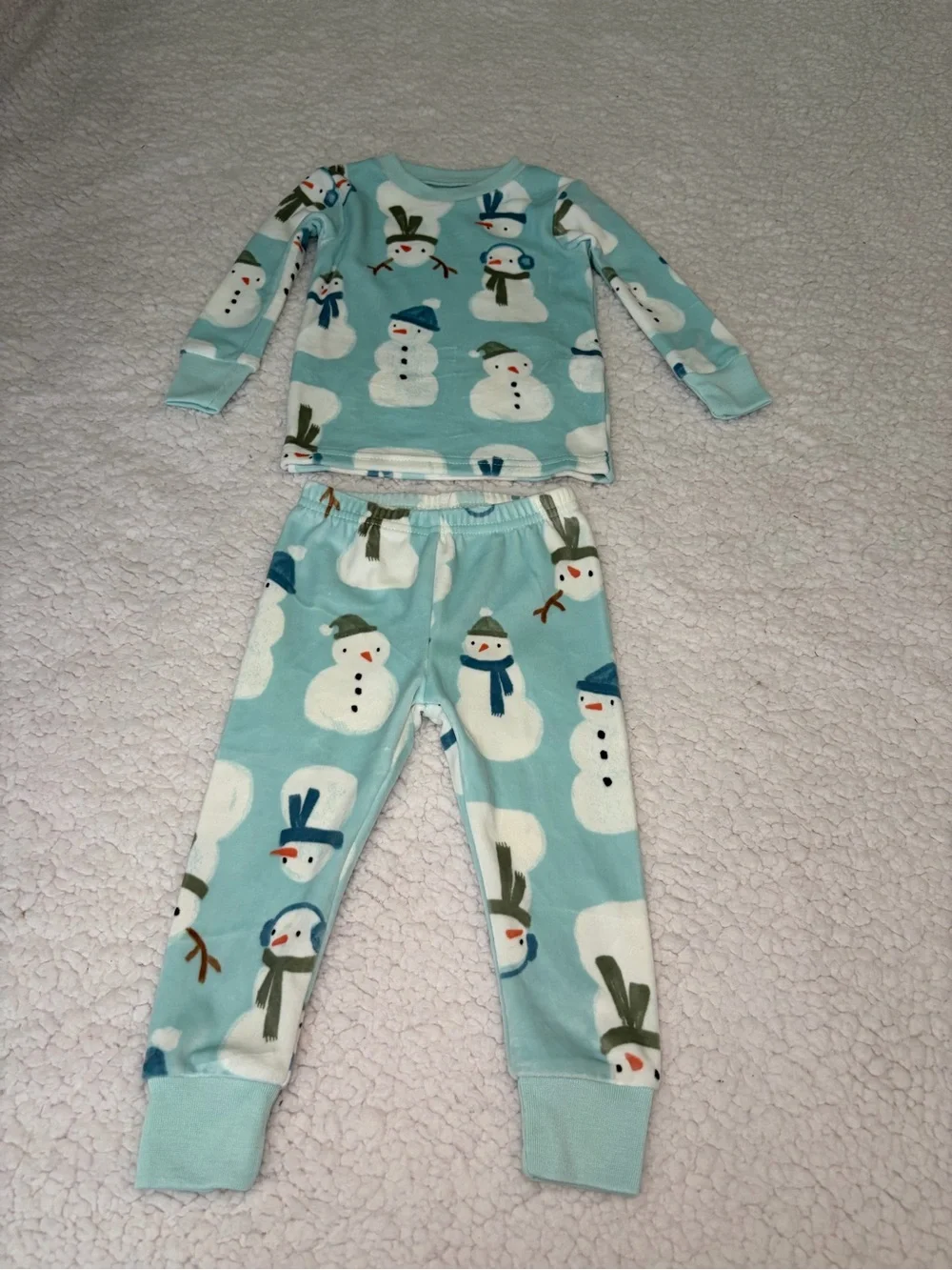 Kids Snowman Pajama Set - Light Blue 12Month